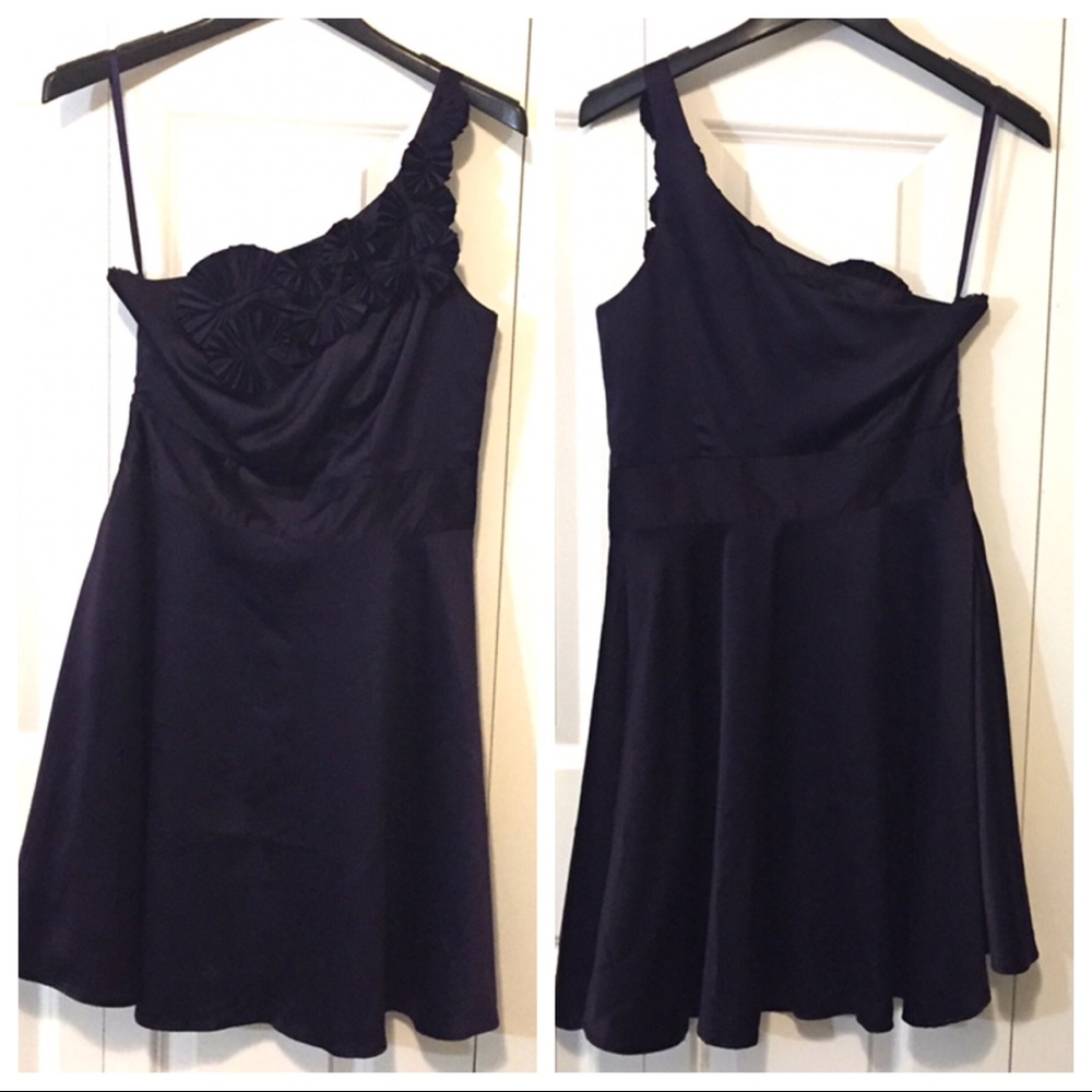 The Limited One Shoulder Cocktail Dress Plum Purple 4 NWT
